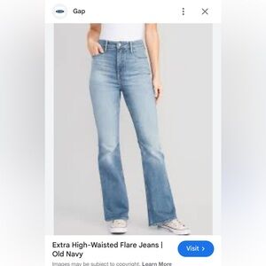 Old Navy Sky Blue High Waisted Flare Jeans | Size 14 Petite